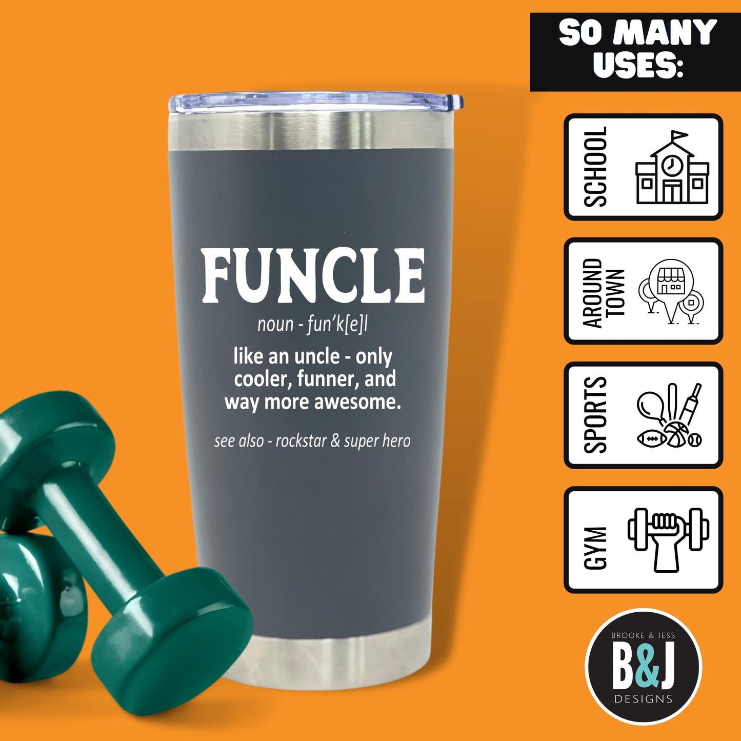 Funcle 20 oz Pewter  Tumbler for Uncles