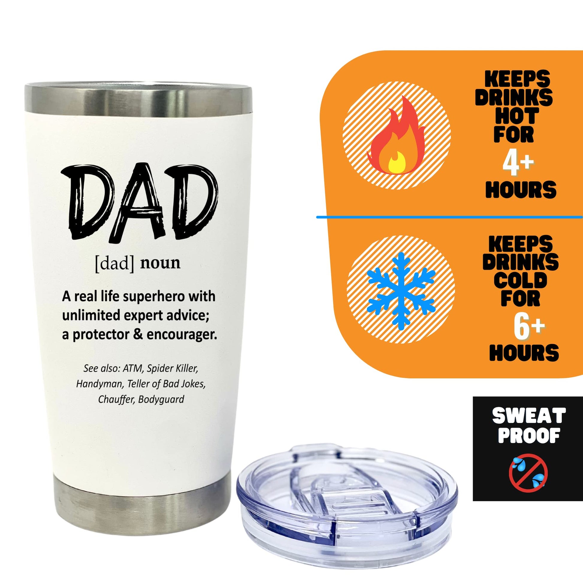 Dad Definition 20 oz White Tumbler for – Jess Designs - 2 Helping You Celebrate Your Favorite People