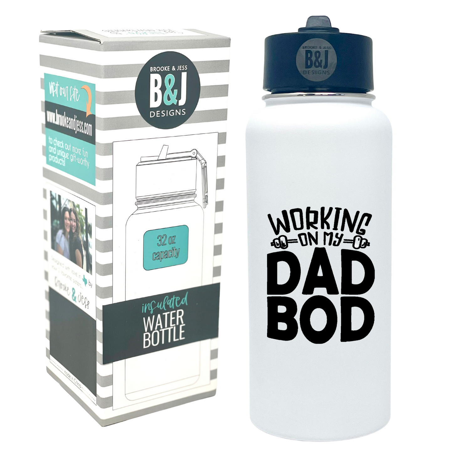 Working on my Dad Bod 32 oz White Water Bottle for Dads