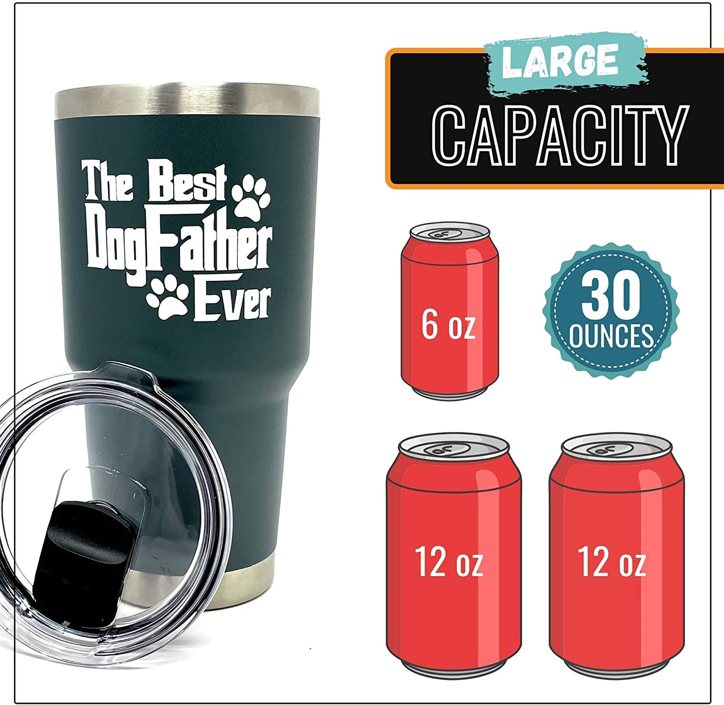 The DogFather Pewter 30 oz Tumbler