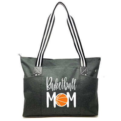 Basketball Mom Tessa Black Tote Bag for Moms