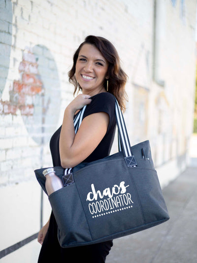 Chaos Coordinator Tessa Black Tote Bag for Bosses, Moms, Teachers, and More