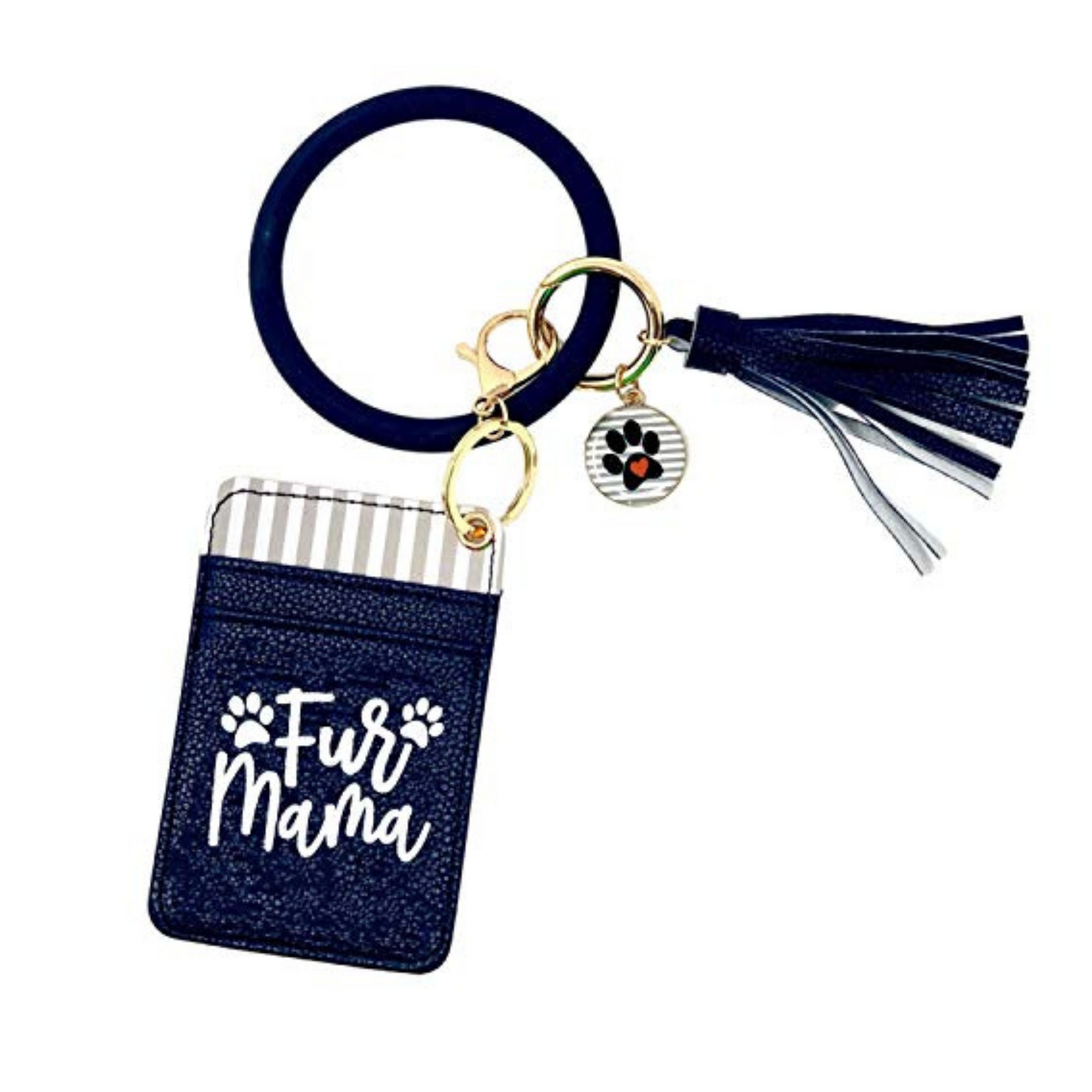 Fur Mama Navy Blue Silicone Bracelet Keychain Wallet for Pet Lovers