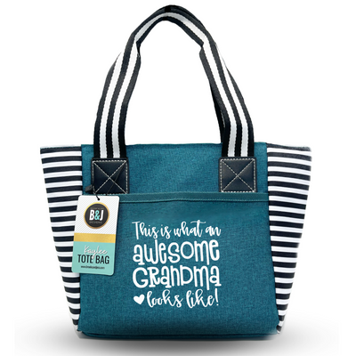 Awesome Grandma Kaylee Teal Tote Bag for Grandmothers