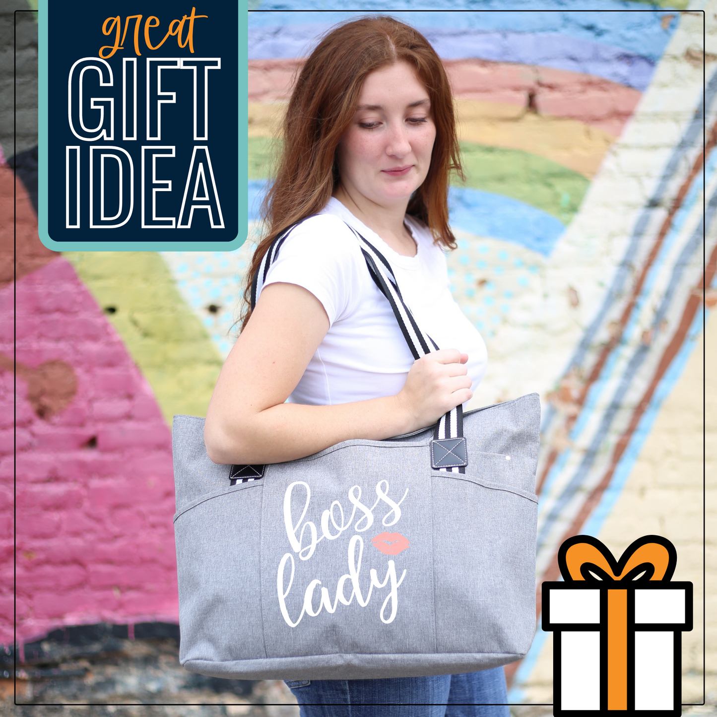 Boss Lady Tessa Gray Tote Bag for Bosses