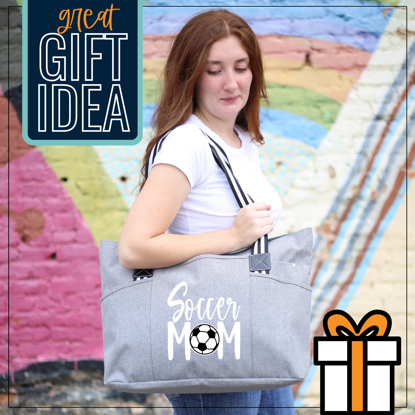 Soccer Mom Gray Tessa Tote Bag