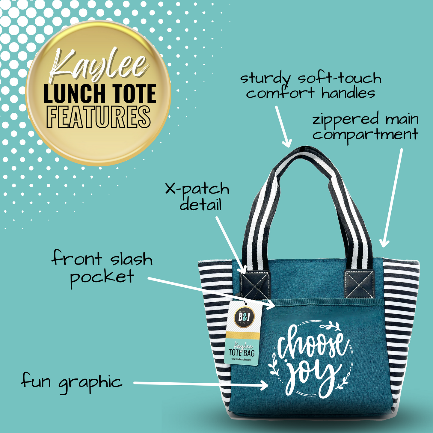 Choose Joy Kaylee Teal Tote Bag