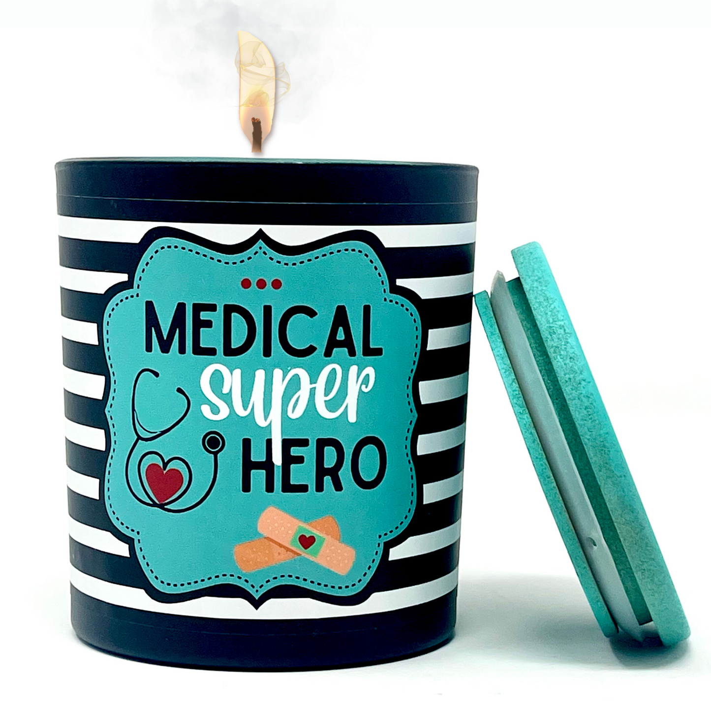 Medical Superhero 8 oz Jasmine and Vanilla Scented Candle