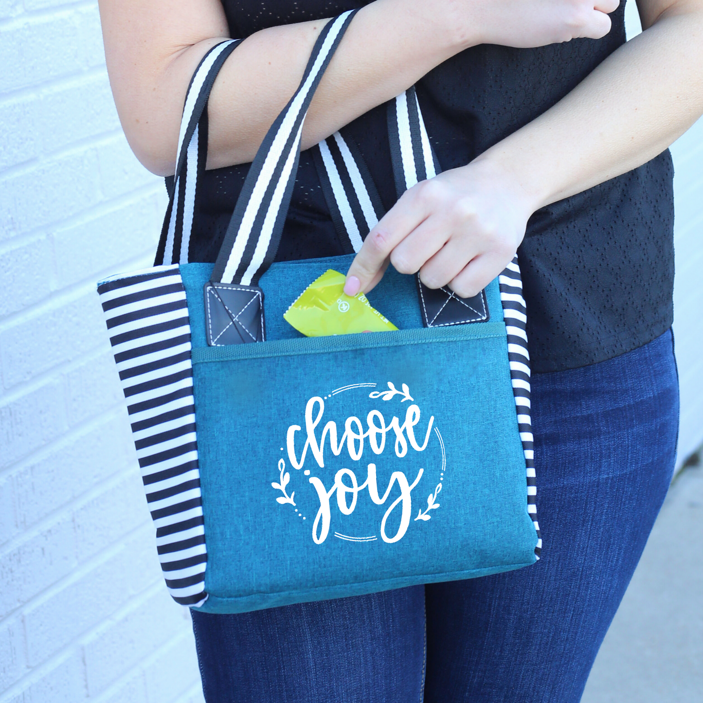 Choose Joy Kaylee Teal Tote Bag