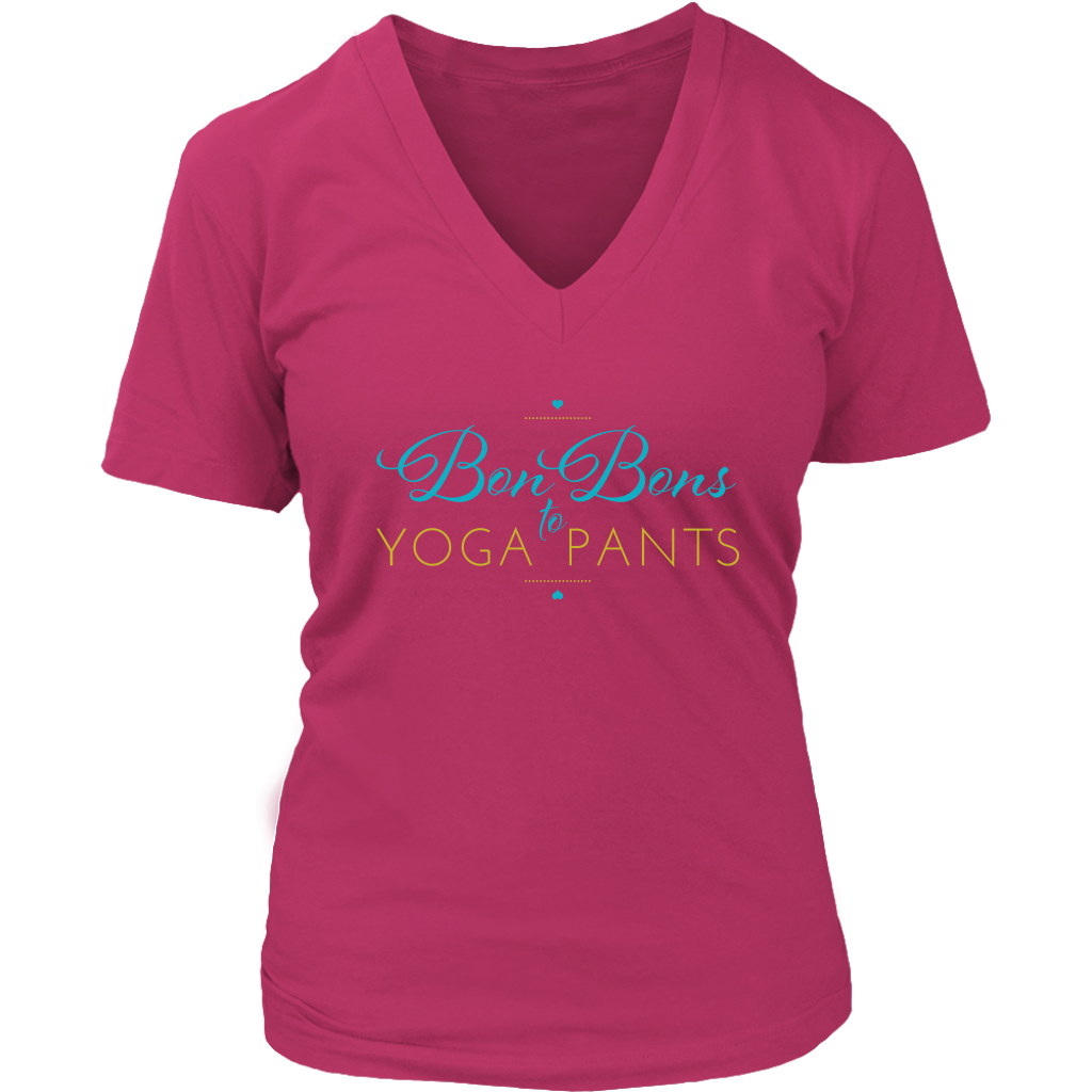 Author Katie Cross - Bon Bon to Yoga Pants V-Neck Shirt