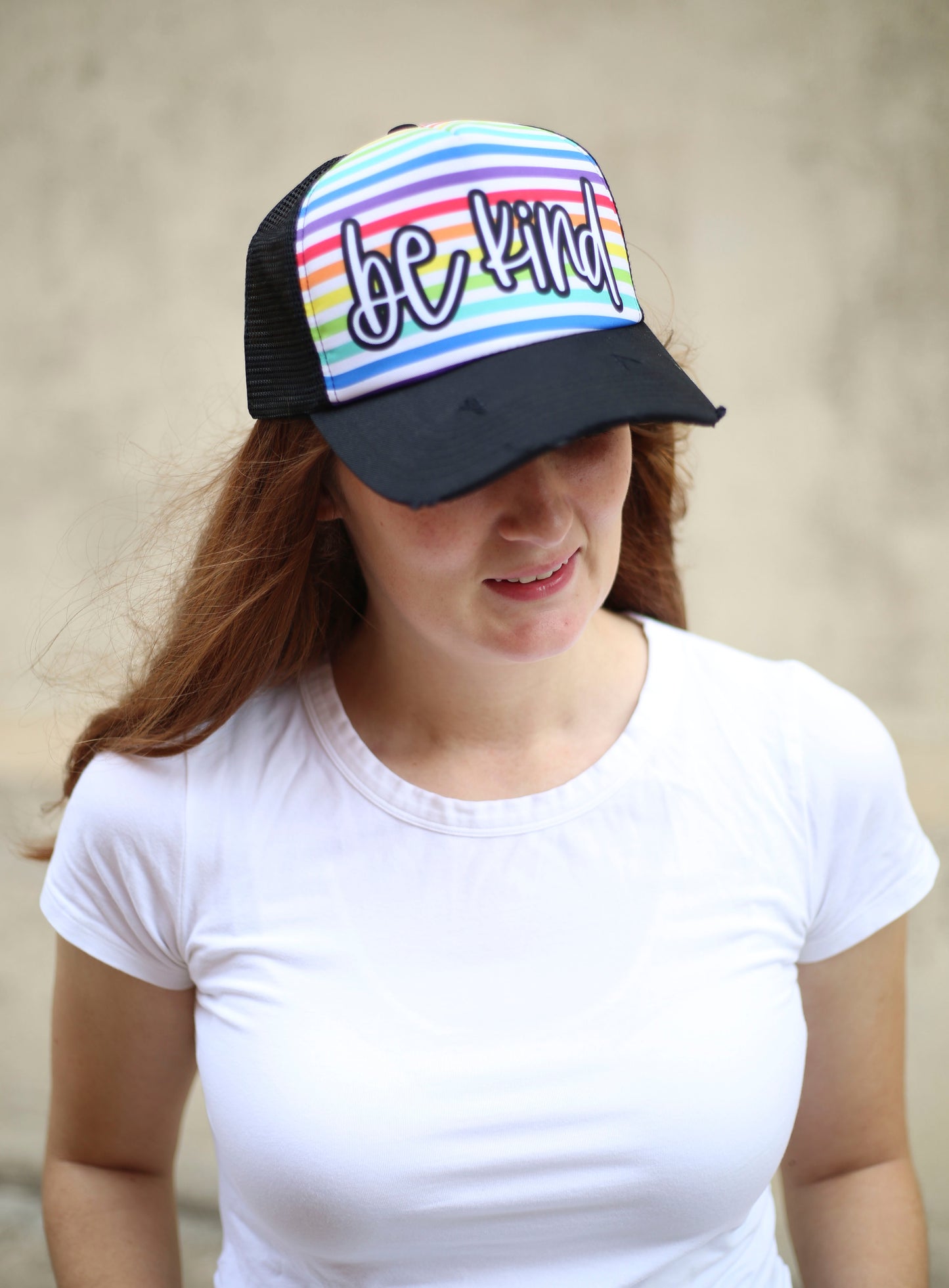 Be Kind Rainbow Trucker Hat