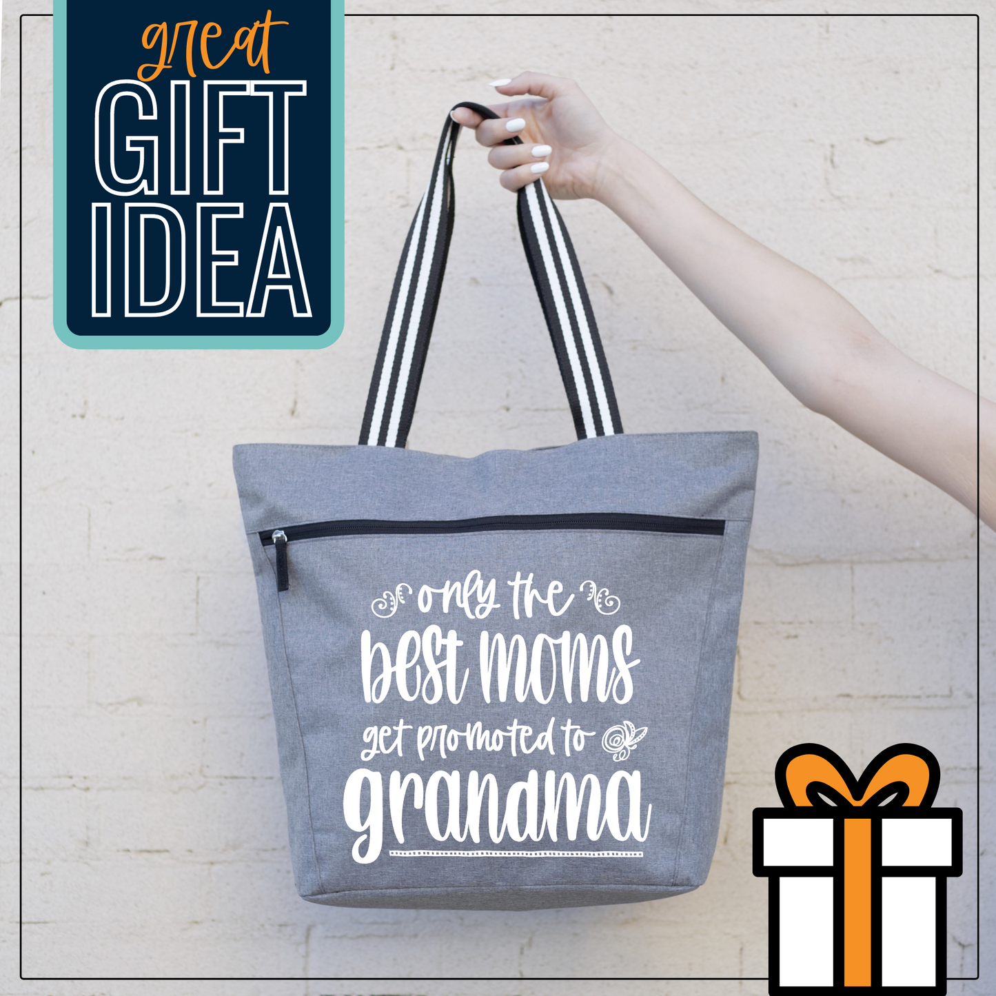 Only The Best Moms Get Promoted to Grandma Lexie Gray Tote Bag  for Grandmothers