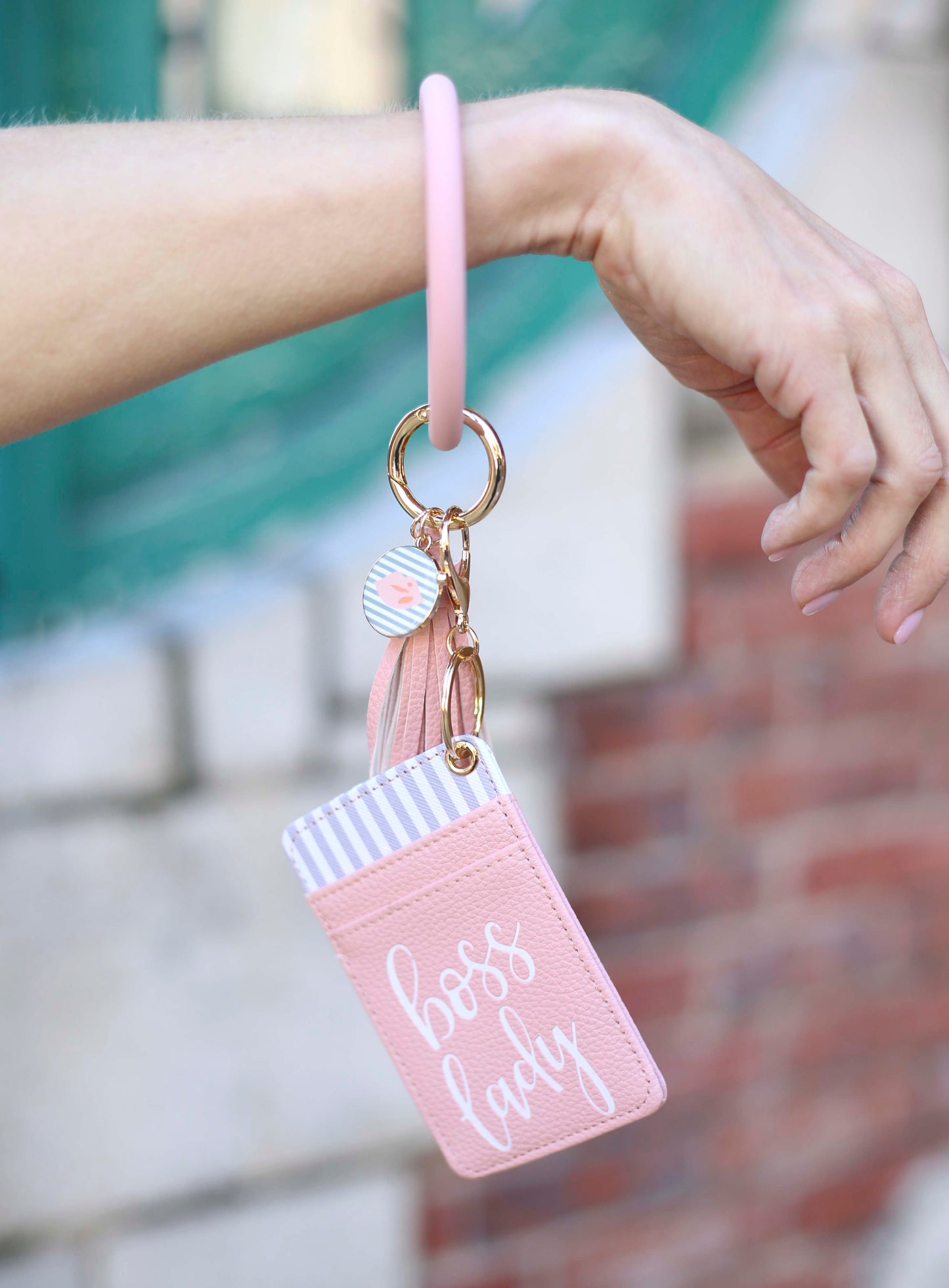 Boss Lady Blush Silicone Bracelet Keychain Wallet for Bosses