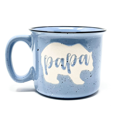 Papa Bear 15 oz  Light Blue Ceramic Mug for Dads