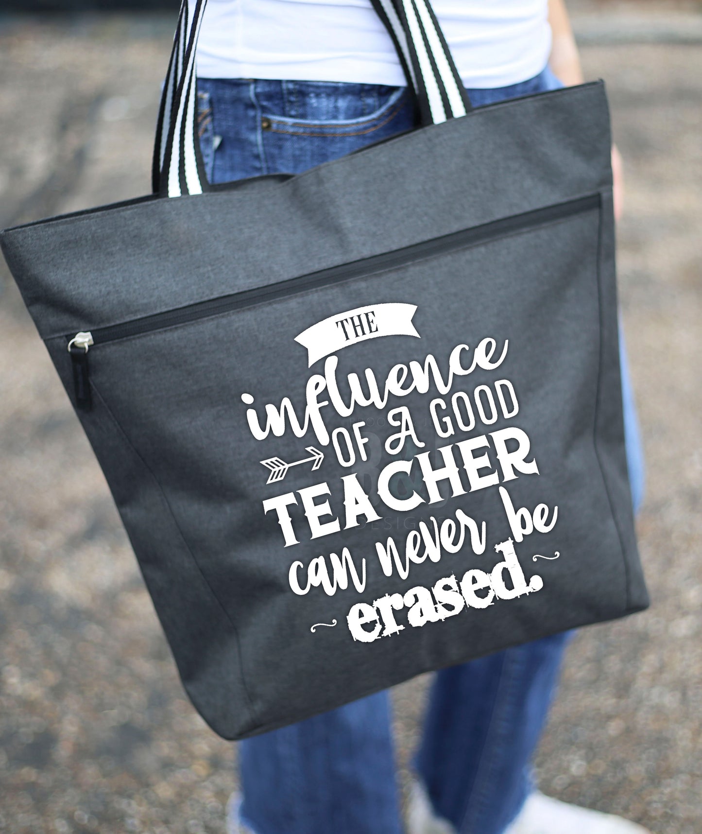 Influence of a Teacher Can Never Be Erased Lexie Black Tote Bag for Teachers
