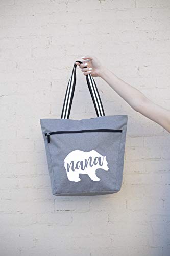 Nana Bear Lexie Gray Tote Bag for Grandmothers
