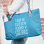 I Run on Coffee Chaos and Cuss Words Tessa Teal Tote Bag for Bosses