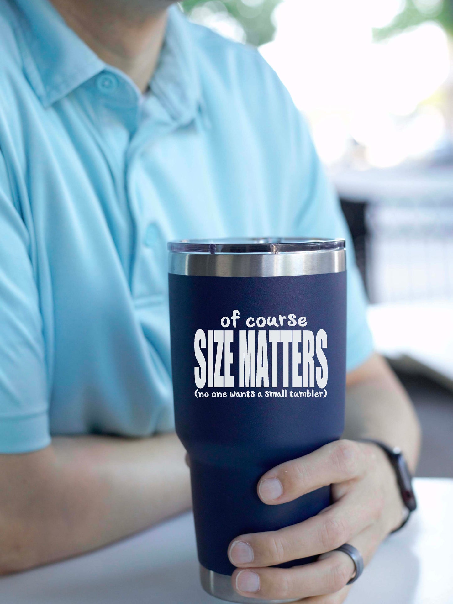 Of Course Size Matters - No One Wants a Small Tumbler 30 oz  Navy  Stainless Steel Tumbler