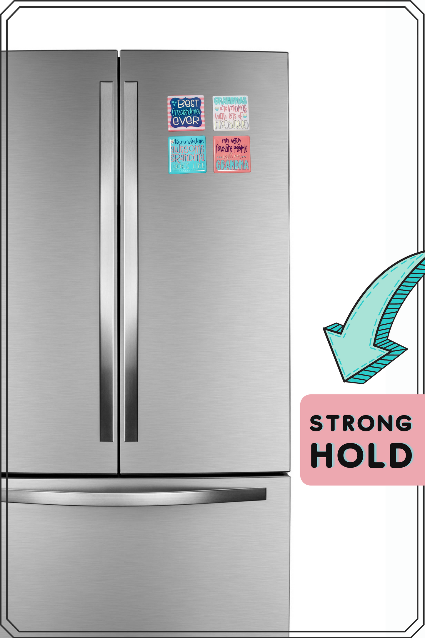 Grandma Love 4-Pack Refrigerator Magnet Gift Set