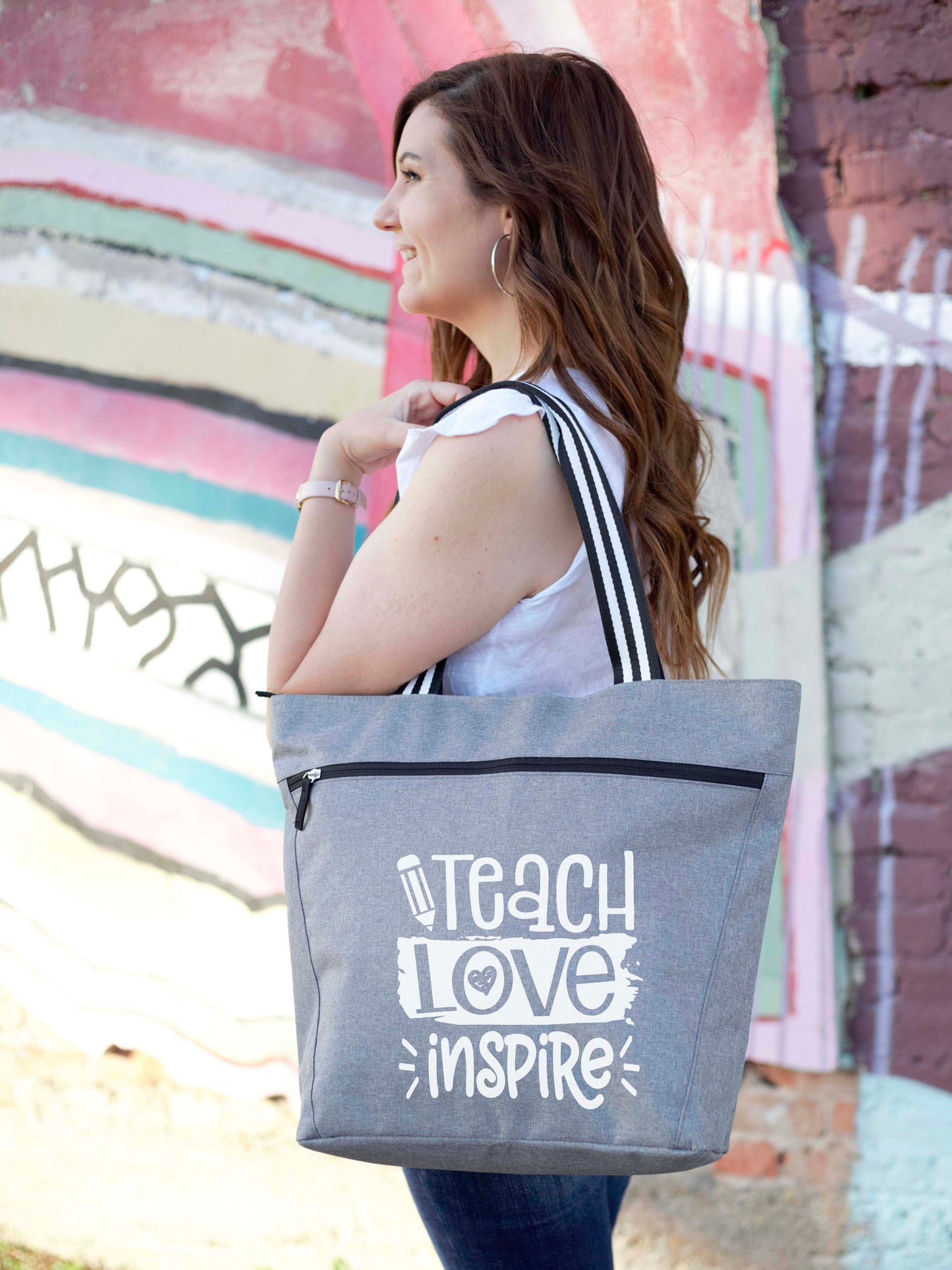 Teach Love Inspire Lexie Gray Tote Bag for Teachers